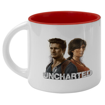 Uncharted, Κούπα κεραμική 400ml Λευκή/Κόκκινη