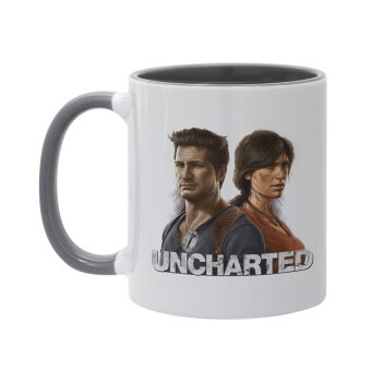 Uncharted, Κούπα χρωματιστή γκρι, κεραμική, 330ml
