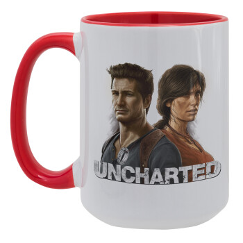 Uncharted, Κούπα Mega 15oz, κεραμική Κόκκινη, 450ml