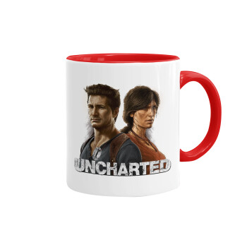 Uncharted, Κούπα χρωματιστή κόκκινη, κεραμική, 330ml