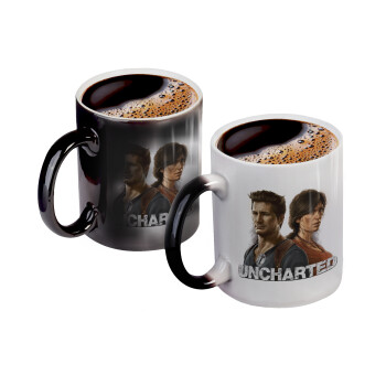 Uncharted, Color changing magic Mug, ceramic, 330ml when adding hot liquid inside, the black colour desappears (1 pcs)