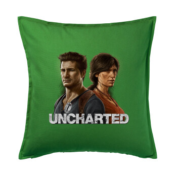 Uncharted, Μαξιλάρι καναπέ Πράσινο 100% βαμβάκι, περιέχεται το γέμισμα (50x50cm)
