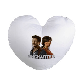 Uncharted, Μαξιλάρι καναπέ καρδιά 40x40cm περιέχεται το  γέμισμα