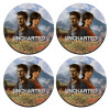 SET of 4 round wooden coasters (9cm)