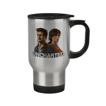 Uncharted, Stainless steel travel mug with lid, double wall 450ml