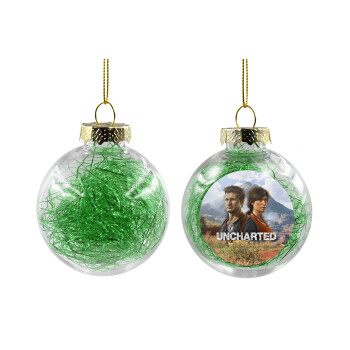 Uncharted, Χριστουγεννιάτικη μπάλα δένδρου διάφανη με πράσινο γέμισμα 8cm
