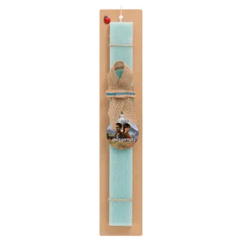 Uncharted, Easter Set, wooden keychain & aromatic flat Easter candle (30cm) (TURQUOISE)