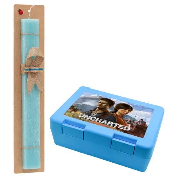 Uncharted, Easter Set, children's snack container BLUE & Easter aromatic flat candle (30cm) (TURQUOISE)