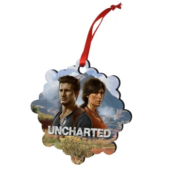 Uncharted, Christmas ornament snowflake wooden 7.5cm