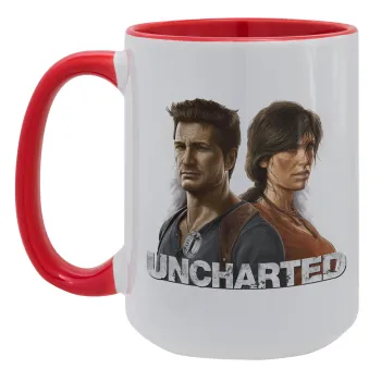 Uncharted, Κούπα Mega 15oz, κεραμική Κόκκινη, 450ml