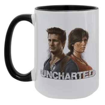Uncharted, Κούπα Mega 15oz, κεραμική Μαύρη, 450ml