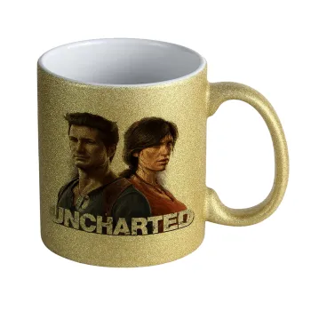 Uncharted, Κούπα Χρυσή Glitter που γυαλίζει, κεραμική, 330ml