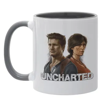 Uncharted, Κούπα χρωματιστή γκρι, κεραμική, 330ml