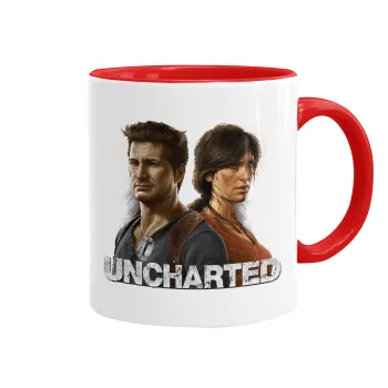 Uncharted, Mug colored red, ceramic, 330ml