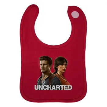 Uncharted, Σαλιάρα με Σκρατς Κόκκινη 100% Organic Cotton (0-18 months)