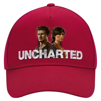 Uncharted, Καπέλο Ενηλίκων Ultimate ΚΟΚΚΙΝΟ, (100% ΒΑΜΒΑΚΕΡΟ DRILL, ΕΝΗΛΙΚΩΝ, UNISEX, ONE SIZE)