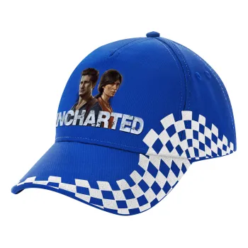 Uncharted, Adult Ultimate BLUE RACING Cap, (100% COTTON DRILL, ADULT, UNISEX, ONE SIZE)