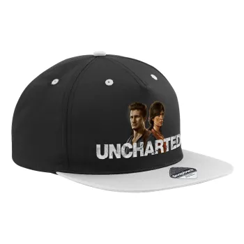 Uncharted, Καπέλο Ενηλίκων Flat Snapback Μαύρο/Γκρι, (100% ΒΑΜΒΑΚΕΡΟ TWILL, ΕΝΗΛΙΚΩΝ, UNISEX, ONE SIZE)