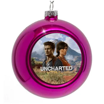 Uncharted, Purple Christmas tree ornament bauble 8cm