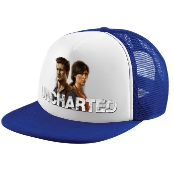 Uncharted, Καπέλο παιδικό Soft Trucker με Δίχτυ ΜΠΛΕ/ΛΕΥΚΟ (POLYESTER, ΠΑΙΔΙΚΟ, ONE SIZE)