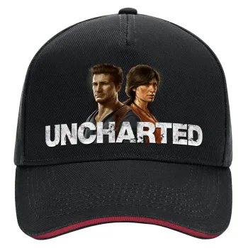 Uncharted, DRILL Adult Ultimate Hat BLACK/RED, (100% COTTON, ADULT, UNISEX, ONE SIZE)