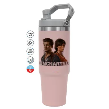 Uncharted, ΡΟΖ χρώματος Θερμός Ανοξείδωτο 890ml (30oz) με χερούλι