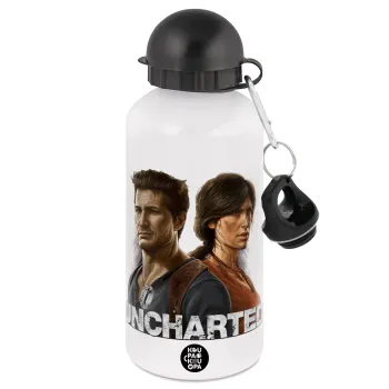 Uncharted, Metal water bottle, White, aluminum 500ml