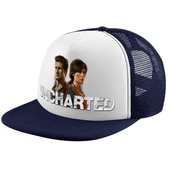 Uncharted, Children's Soft Trucker Cap with Dark Blue/White Mesh (POLYESTER, CHILDREN, ONE SIZE)