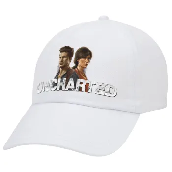 Uncharted, Καπέλο Ενηλίκων Baseball Λευκό 5-φύλλο (POLYESTER, ΕΝΗΛΙΚΩΝ, UNISEX, ONE SIZE)
