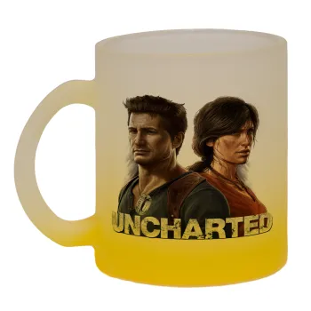 Uncharted, Κούπα γυάλινη δίχρωμη με βάση το κίτρινο ματ, 330ml