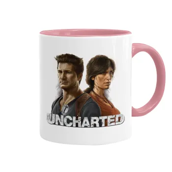 Uncharted, Κούπα χρωματιστή ροζ, κεραμική, 330ml