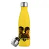 Μεταλλικό παγούρι θερμός Κίτρινος (Stainless steel), διπλού τοιχώματος, 500ml