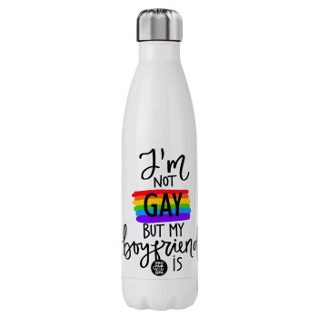 i'a not gay, but my boyfriend is., Stainless steel, double-walled, 750ml