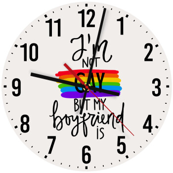 i'a not gay, but my boyfriend is., Ρολόι τοίχου ξύλινο (30cm)