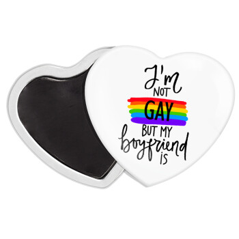 i'a not gay, but my boyfriend is., Μαγνητάκι καρδιά (57x52mm)
