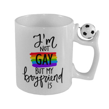 i'a not gay, but my boyfriend is., Κούπα με μπάλα ποδασφαίρου , 330ml