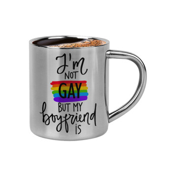 i'a not gay, but my boyfriend is., Κουπάκι μεταλλικό διπλού τοιχώματος για espresso (220ml)