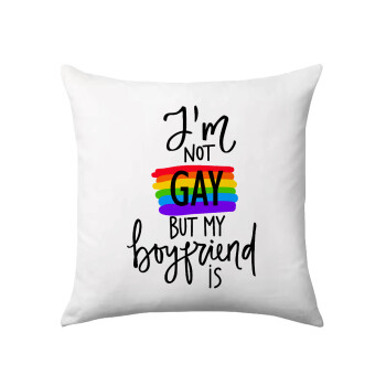 i'a not gay, but my boyfriend is., Μαξιλάρι καναπέ 40x40cm περιέχεται το  γέμισμα