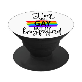 i'a not gay, but my boyfriend is., Phone Holders Stand  Black Hand-held Mobile Phone Holder