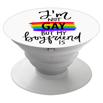 i'a not gay, but my boyfriend is., Phone Holders Stand  White Hand-held Mobile Phone Holder