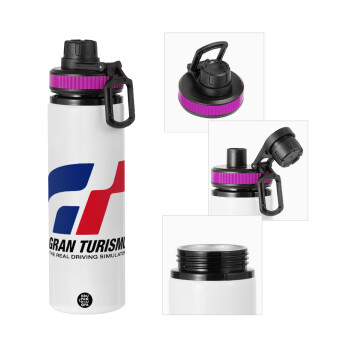 gran turismo, Metallic water bottle with safety lid, 850ml aluminum
