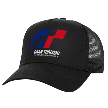 gran turismo, Καπέλο Structured Trucker, Μαύρο, 100% βαμβακερό