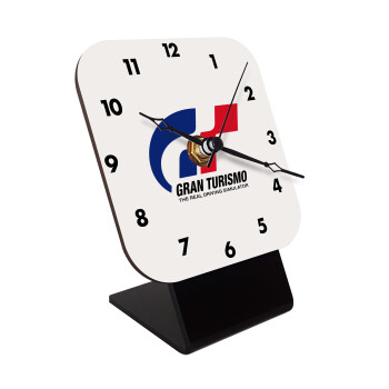 gran turismo, Quartz Wooden table clock with hands (10cm)