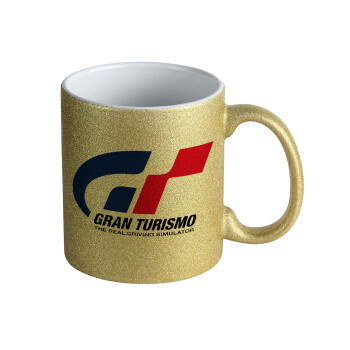 gran turismo, Κούπα Χρυσή Glitter που γυαλίζει, κεραμική, 330ml
