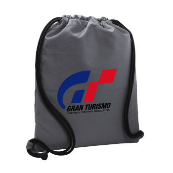 gran turismo, Backpack pouch GYMBAG GREY, with pocket (40x48cm) & thick cords