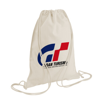 gran turismo, Τσάντα πλάτης πουγκί GYMBAG natural (28x40cm)