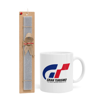 gran turismo, Easter Set, Ceramic Cup (330ml) & Easter aromatic flat candle (30cm) (GRAY)