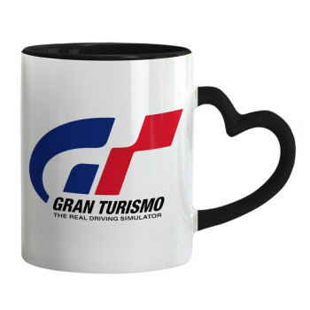 gran turismo, Κούπα καρδιά χερούλι μαύρη, κεραμική, 330ml