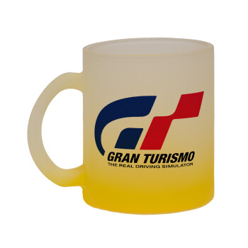 gran turismo, Κούπα γυάλινη δίχρωμη με βάση το κίτρινο ματ, 330ml