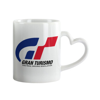 gran turismo, Mug heart handle, ceramic, 330ml